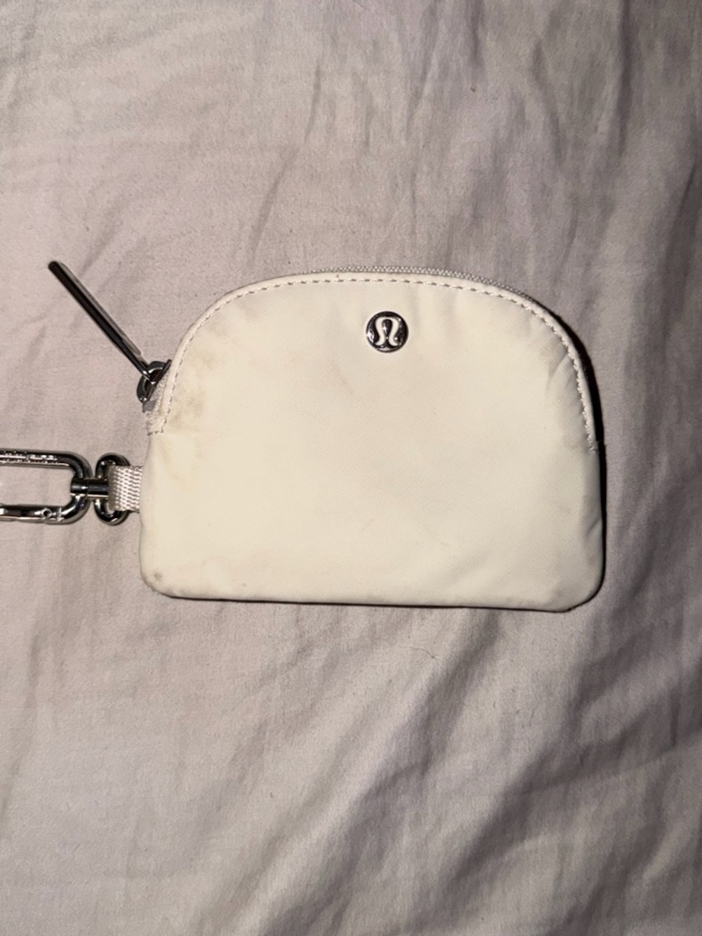 lululemon athletica Off-White Mini Zip Pouch with Key Clip